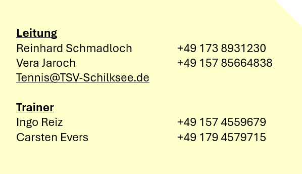 Ansprechpartner Tennis