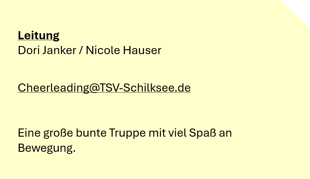 Ansprechpartner Cheerleading