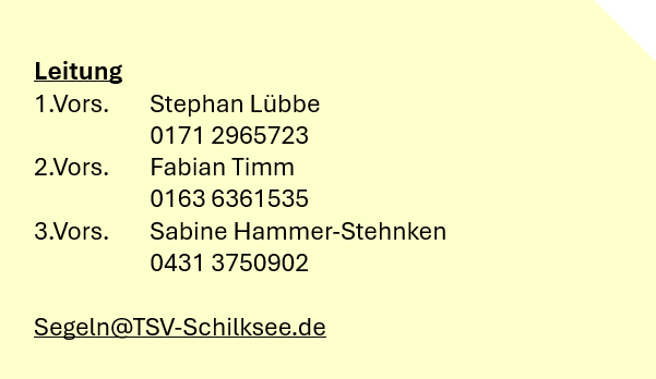 Ansprechpartner Segeln